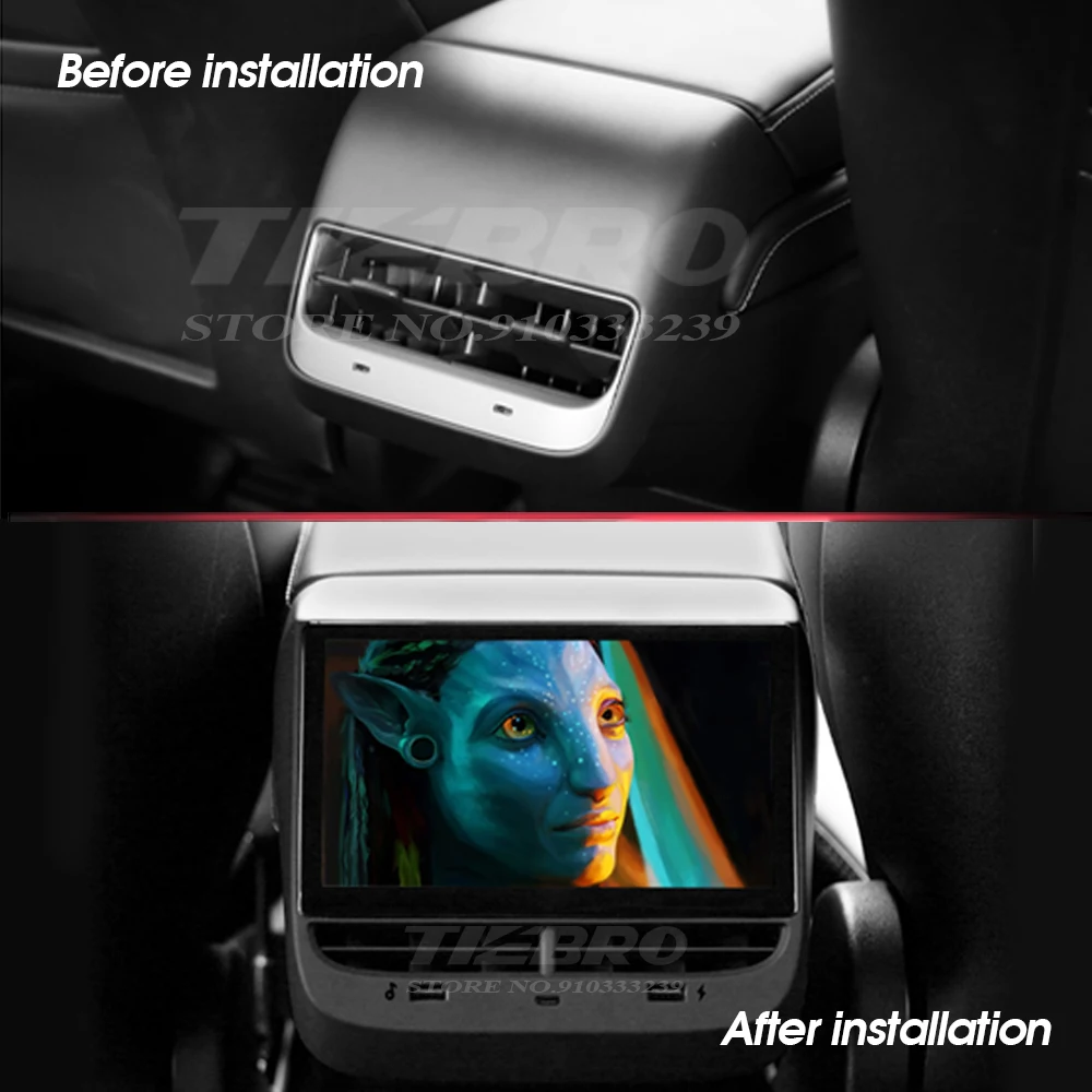 TIEBRO 7Inch Android12.0 Stereo Panel Pre Tesla Model 3 Model Y Vzduchu Multimediálna Obrazovka IPS Zadné Sedadlo Zábavný Systém Displej Obrázok 2
