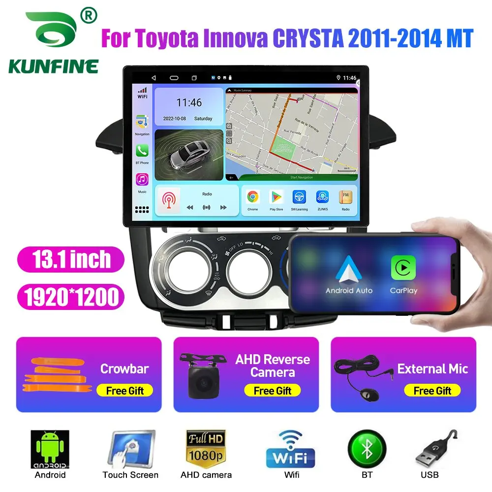 13.1 palcov autorádia Pre Toyota Innova CRYSTA 2011-14 Auto DVD, GPS Navigácie Stereo Carplay 2 Din Strednej Multimediálne Android Auto Obrázok 0