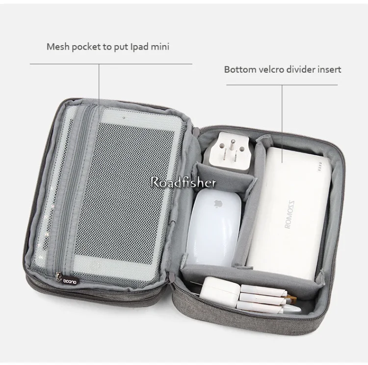 Roadfisher Prenosné Organizátor Cestovné Skladovanie Taška Gadget Prípade Box Pre USB Nabíjačku Batérie Digitálne Drôt, Kábel Pevného Disku Obrázok 1