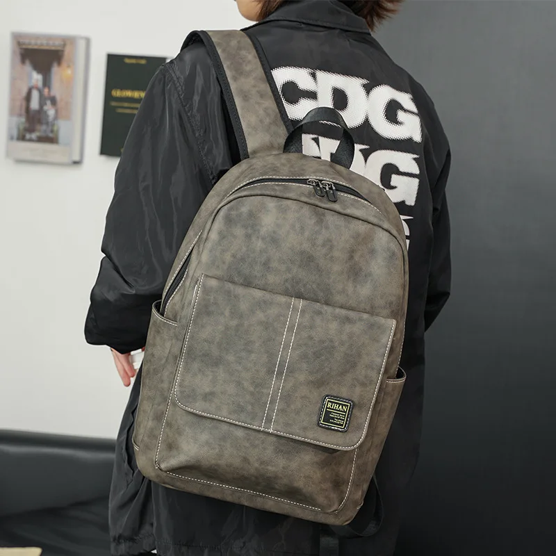 GPR Retro Batohy Mužov, Kožené Muž Laptop Taška na Cestovanie Bagpack Módne Školské tašky pre Mužov Muž Batoh Obrázok 2