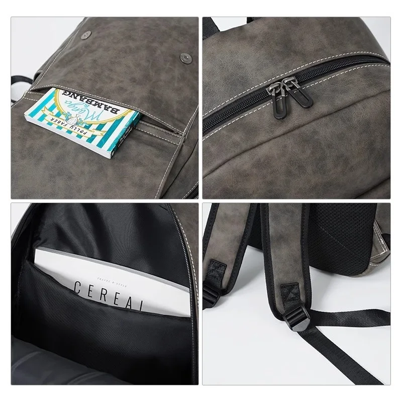 GPR Retro Batohy Mužov, Kožené Muž Laptop Taška na Cestovanie Bagpack Módne Školské tašky pre Mužov Muž Batoh Obrázok 5