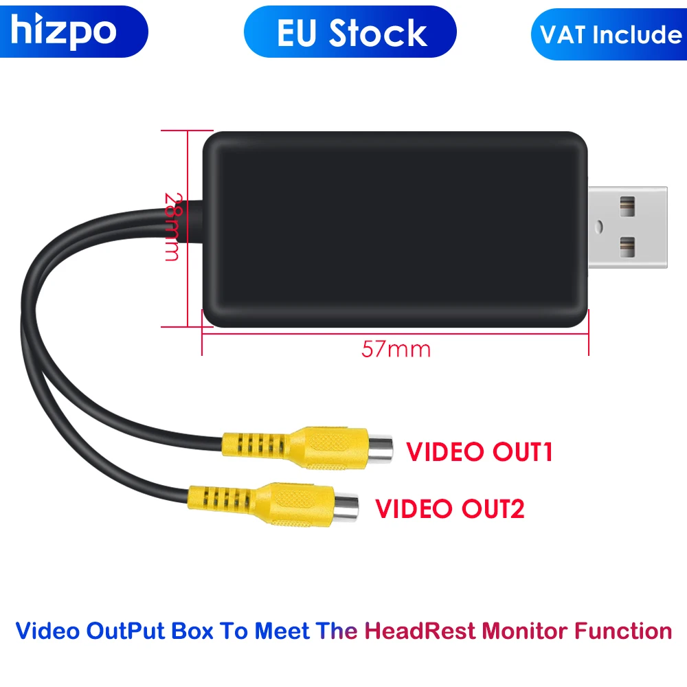 Video Výstup Adaptér Pre Multimediálne Monitor na opierku hlavy Funkcia (Len Fit Hizpo Auto DVD Navigácia GPS) Obrázok 1