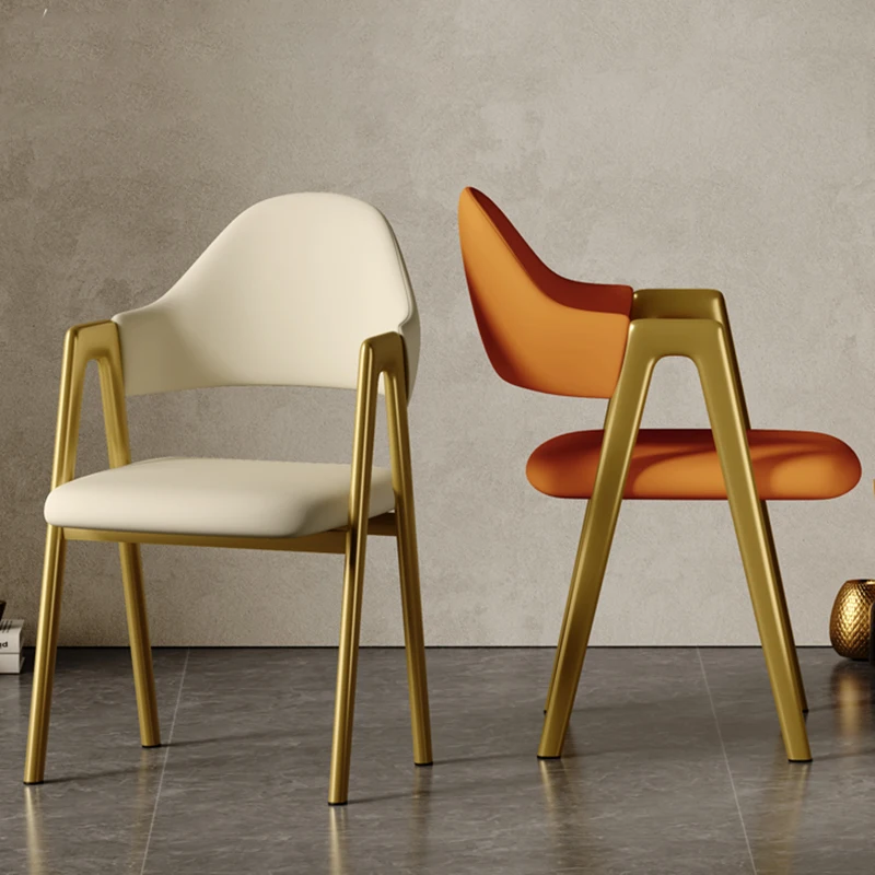 Nordic Dizajnér Jedálenské Stoličky Luxusné Moderné Zlaté Nohy Kaviareň Jedálenské Stoličky Rameno Pohodlné Cadeira De Jantar Domu, Príslušenstvo Obrázok 0