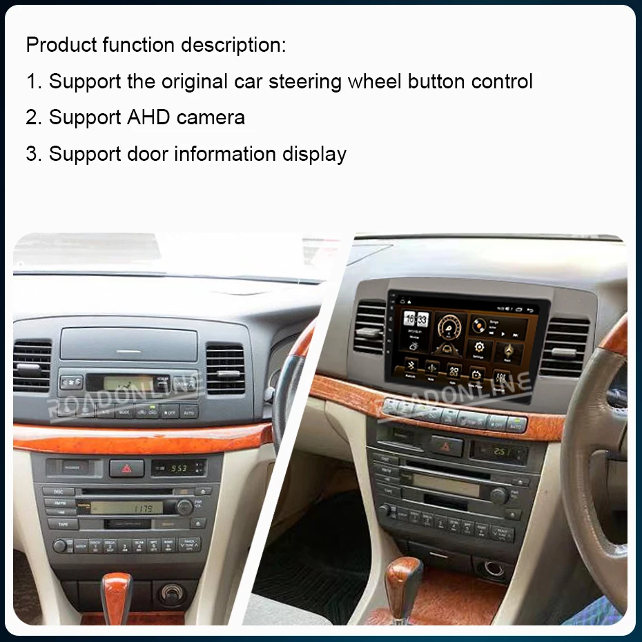 9 Palcový 1280*720 Pre Toyota Mark II JZX110 2000-2007 CarPlay Android Auto Auto Rádio Stereo GPS Multimediálne Rádio, Video Prehrávač Obrázok 1