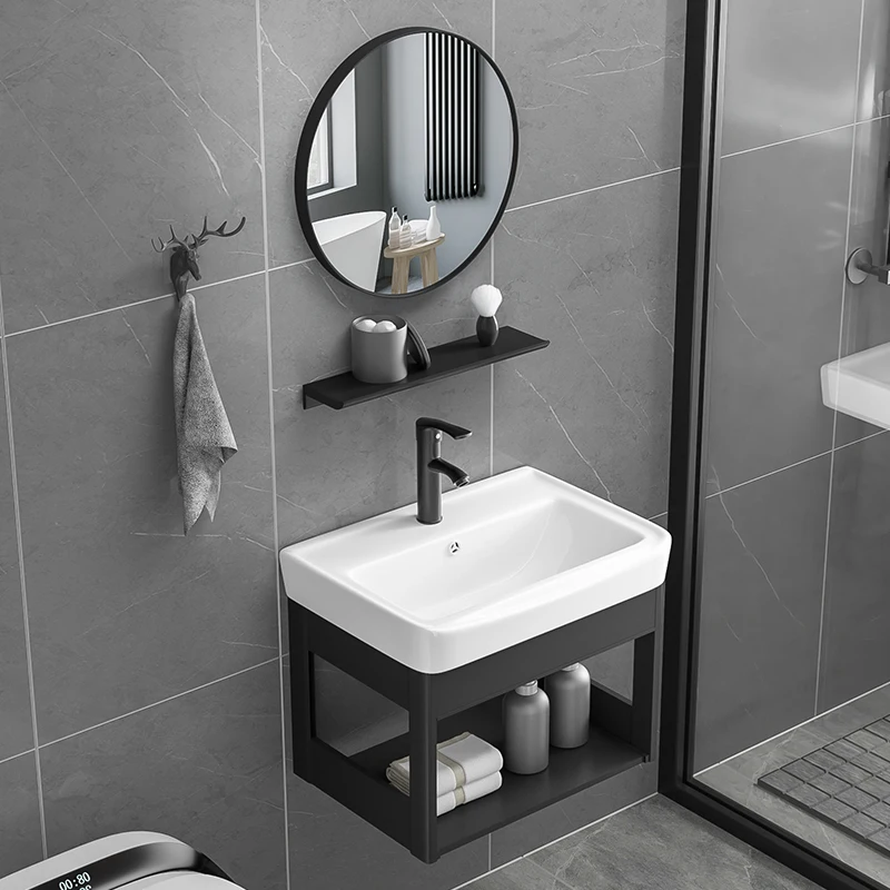 Balkón malé umývadlo, kúpeľňa umývadlo, drez, jednoduché malé domáce nástenné umývadlo kabinet zmes Obrázok 2