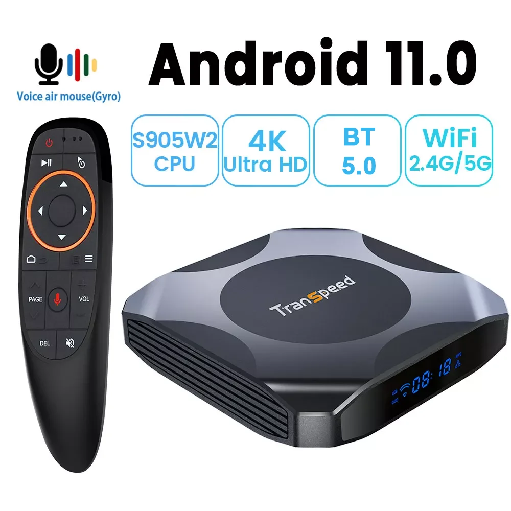 Amlogic S905W2 TV Box AV1 Android 11 Mali-G31 MP2 Dual Wifi BT5.0 Media Player 1080P 4K 3D Rýchlo Tv Prijímač Set-top-Box Obrázok 0