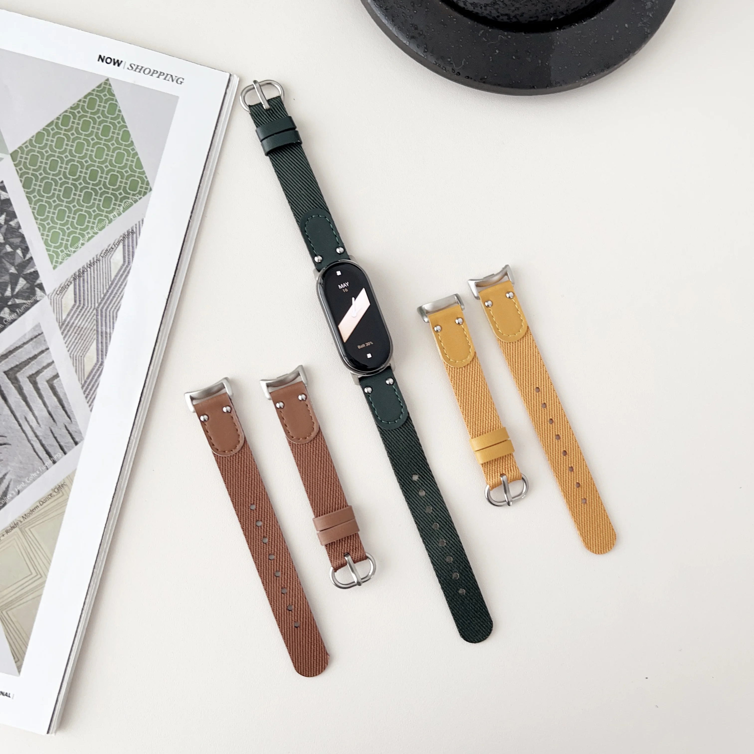 Nylon+Kožený remienok watchband pre Xiao mi8 hodinky, Náramok Obrázok 1