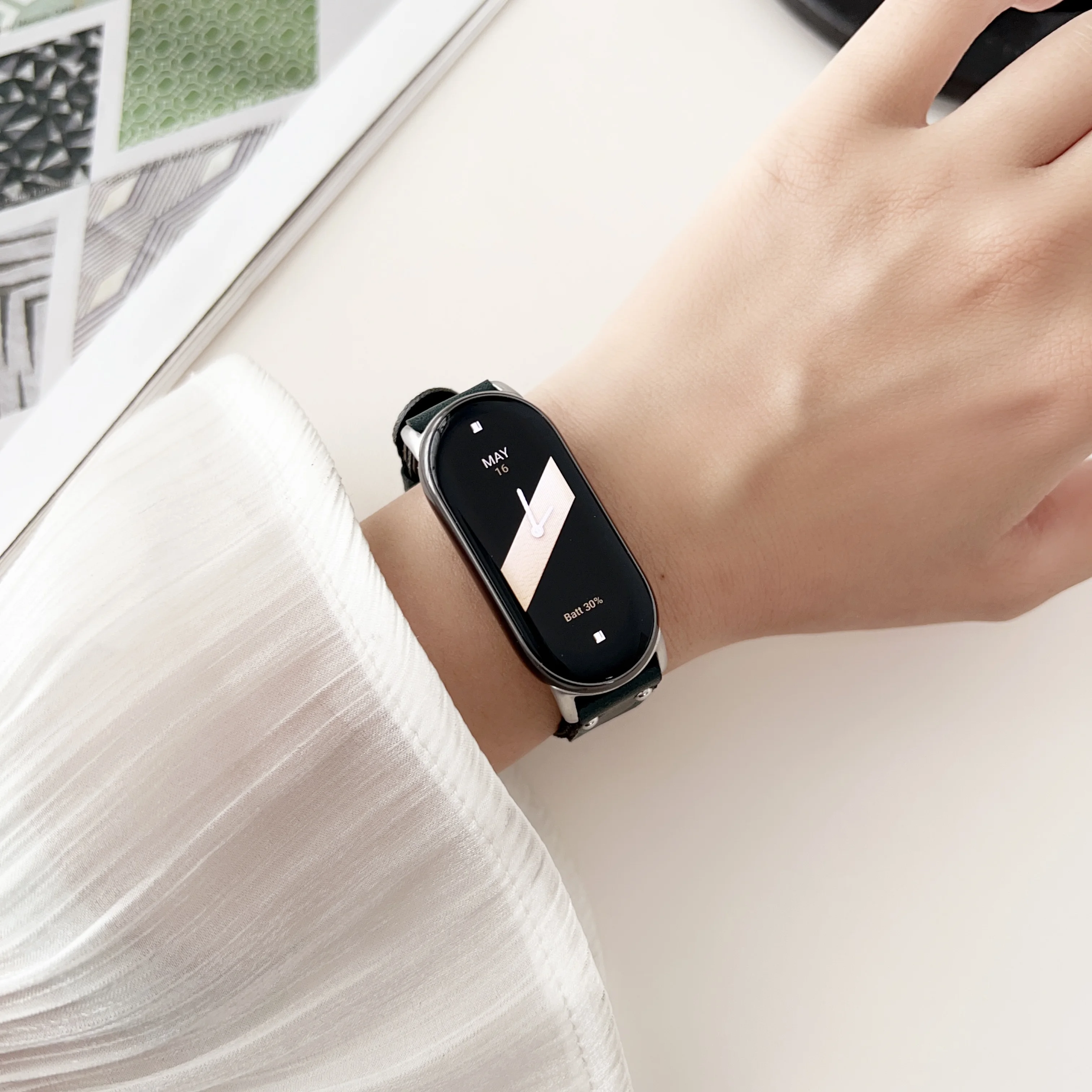 Nylon+Kožený remienok watchband pre Xiao mi8 hodinky, Náramok Obrázok 5