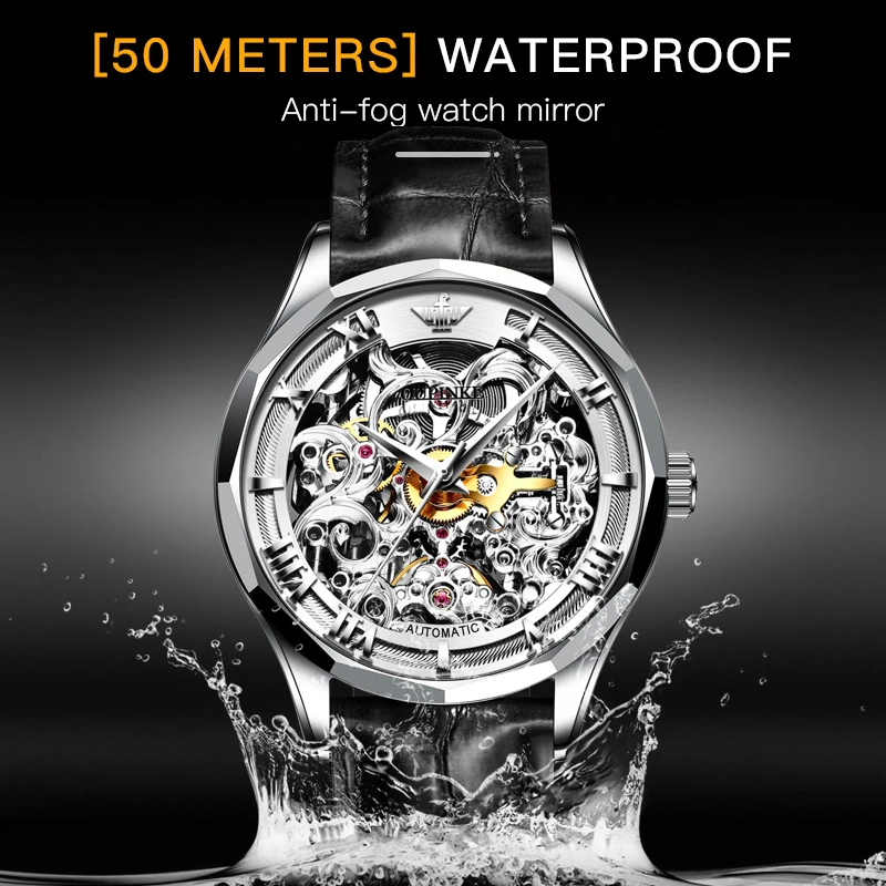 OUPINKE Módne Ultra-tenké automatické mechanické hodinky Hodiny hodinky Mužskej módy Rolexable náramkové hodinky luxus pre obchodné muž Obrázok 1