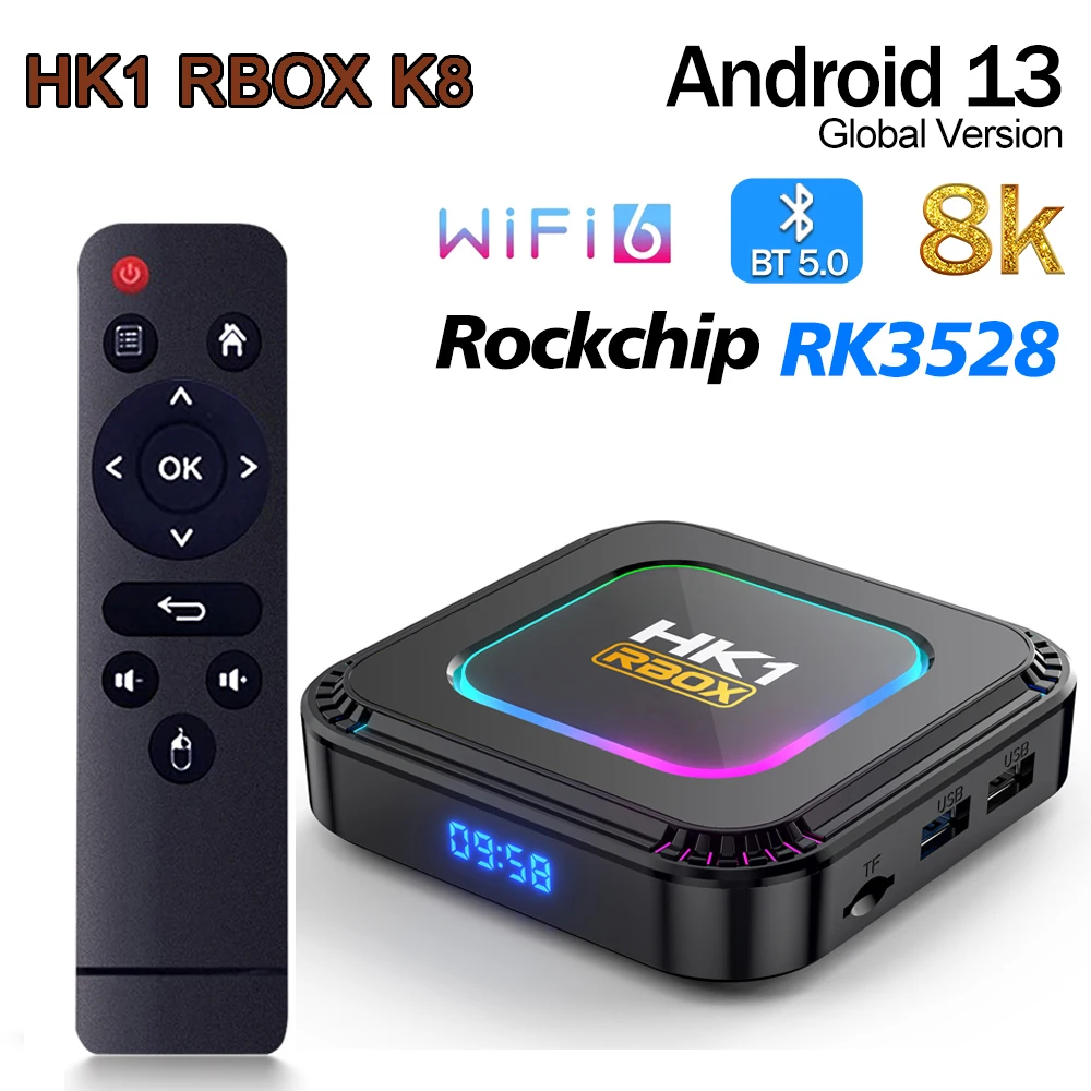 Nové HK1 RBOX K8 Android 13.0 TV Box Rockchip RK3528 WIFI 6 Podporu 8K HD BT 5.0 Set-Top Box USB3.0 2G16G Media Player 4GB128GB Obrázok 0